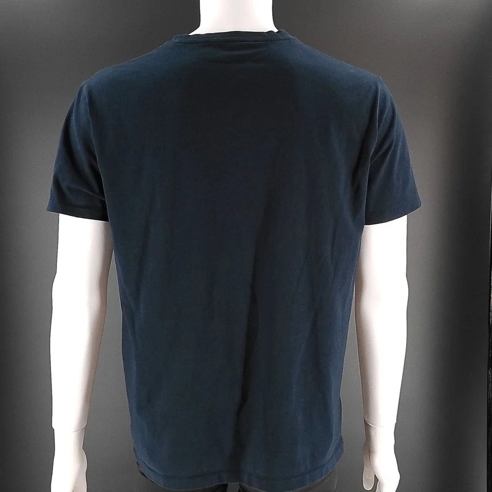 Polo Ralph Lauren Mens XL Custom Slim Fit V-Neck T-Shirt Navy Blue Red Pony Logo